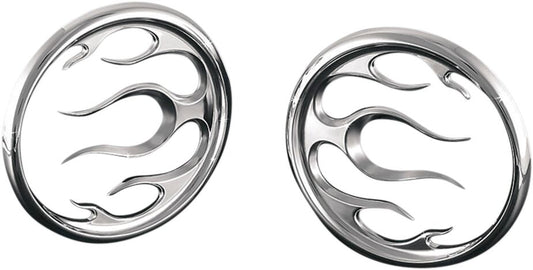KURYAKYN FRONT SPEAKER GRILLS FLAME CHROME KUR3788
