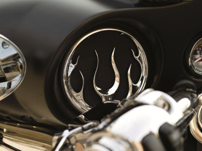 KURYAKYN FRONT SPEAKER GRILLS FLAME CHROME KUR3788