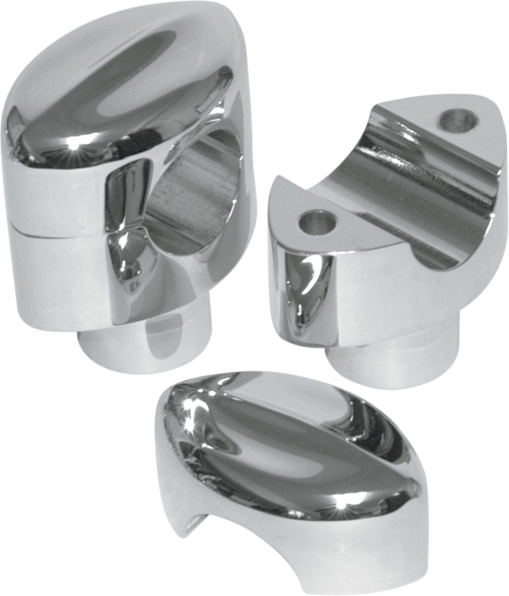 LA CHOPPERS MOHAWK HEFTY RISERS FOR 1 1/4" HANDLEBARS 1.5" RISE CHROME UNIVERSAL LA-7404-01