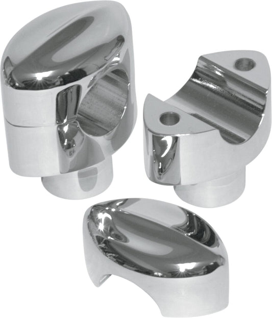 LA CHOPPERS MOHAWK HEFTY RISERS FOR 1 1/4" HANDLEBARS 1.5" RISE CHROME UNIVERSAL LA-7404-01
