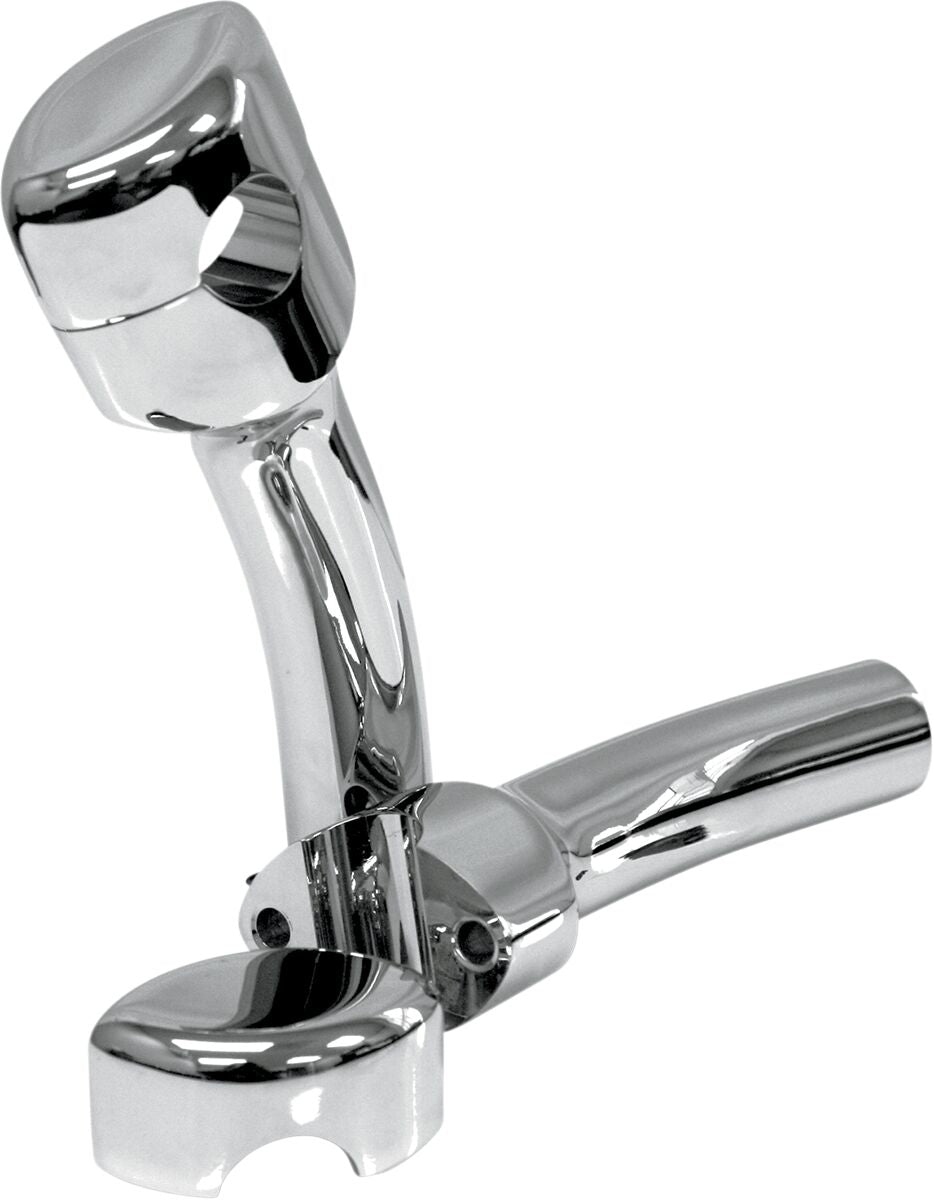 LA CHOPPERS HEFTY RISERS SMOOTH FOR 1 1/4" HANDLEBARS 5.5" CURVED RISE CHROME UNIVERSAL LA-7406-05