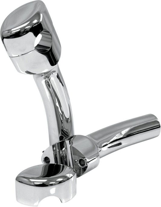 LA CHOPPERS HEFTY RISERS SMOOTH FOR 1 1/4" HANDLEBARS 5.5" CURVED RISE CHROME UNIVERSAL LA-7406-05