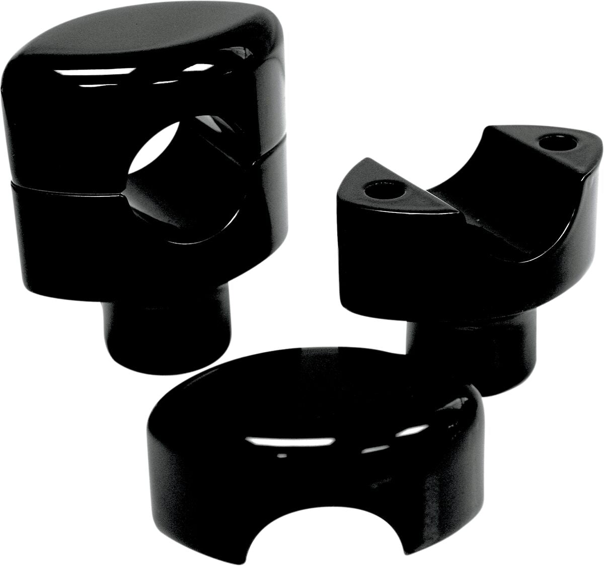 LA CHOPPERS HEFTY RISERS SMOOTH FOR 1 1/4" HANDLEBARS 1.5" RISE BLACK UNIVERSAL LA-7406-01B