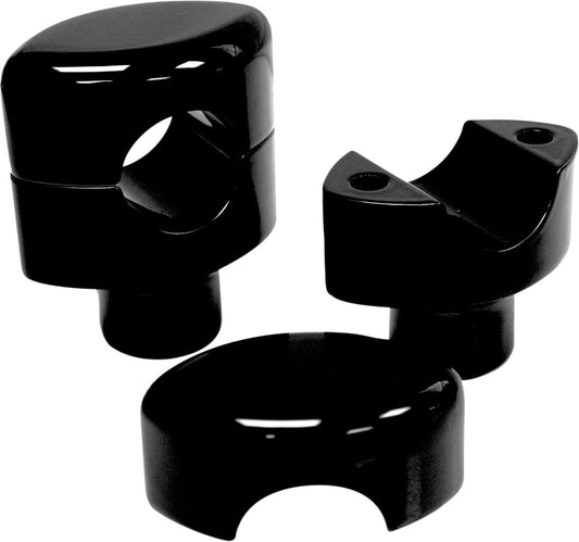 LA CHOPPERS HEFTY RISERS SMOOTH FOR 1 1/4" HANDLEBARS 1.5" RISE BLACK UNIVERSAL LA-7406-01B