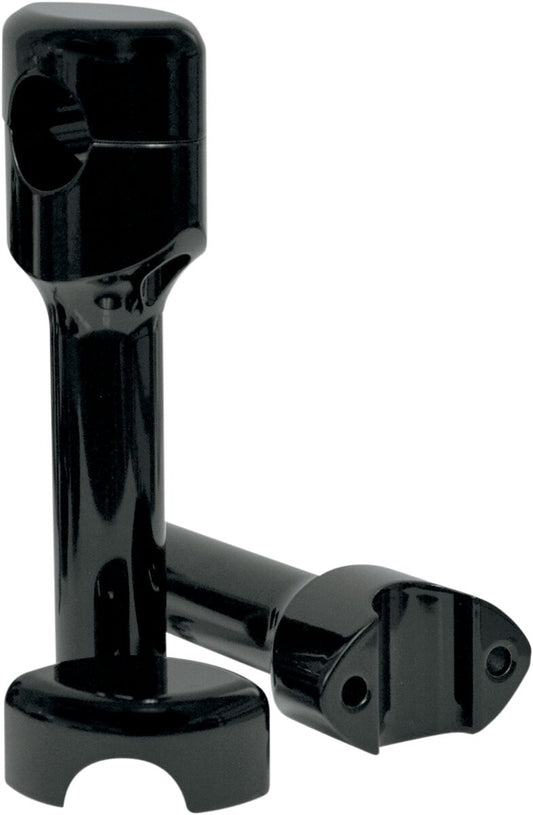 LA CHOPPERS HEFTY RISERS SMOOTH FOR 1 1/4" HANDLEBARS 6" RISE BLACK UNIVERSAL LA-7406-06B