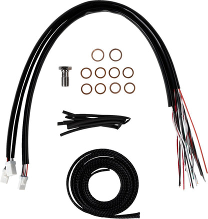 LA CHOPPERS Handlebar Cable/Brake Line Kit - Complete - Stock Handlebars - Stainless LA-8059KT2-08