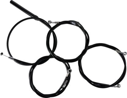 LA CHOPPERS Handlebar Cable/Brake Line Kit - Complete - Stock Handlebars - Black Vinyl LA-8059KT2-08B