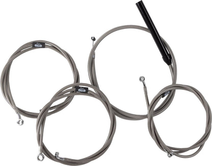 LA CHOPPERS Handlebar Cable/Brake Line Kit - Complete - 12" - 14" Handlebars - Stainless LA-8059KT2-13