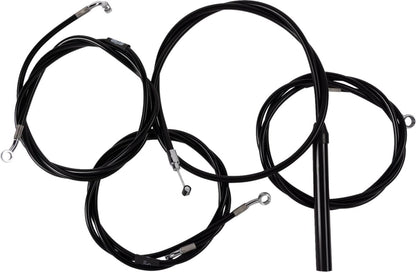 LA CHOPPERS Handlebar Cable/Brake Line Kit - Complete - 12" - 14" Handlebars - Black Vinyl LA-8059KT2-13B