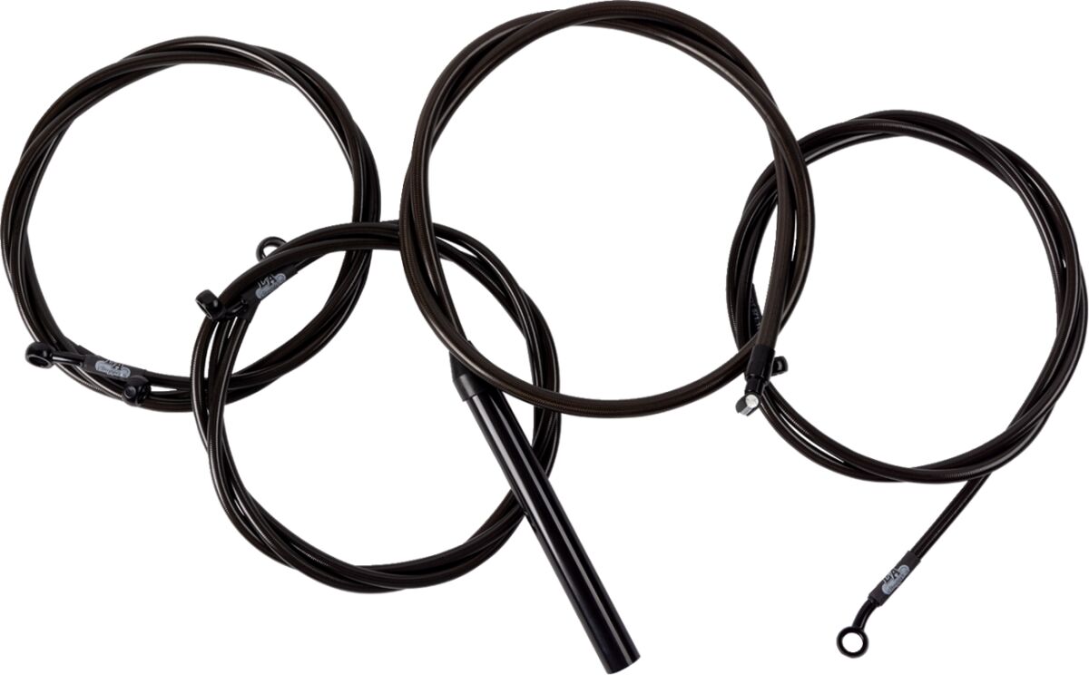 LA CHOPPERS Handlebar Cable/Brake Line Kit - Complete - 12" - 14" Handlebars - Midnight LA-8059KT2-13M