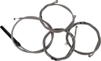 LA CHOPPERS Handlebar Cable/Brake Line Kit - Complete - 15" - 17" Handlebars - Stainless LA-8059KT2-16