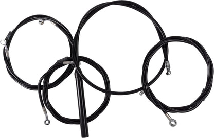 LA CHOPPERS Handlebar Cable/Brake Line Kit - Complete - 15" - 17" Handlebars - Black Vinyl LA-8059KT2-16B