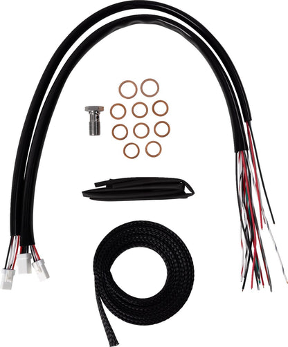 LA CHOPPERS Handlebar Cable/Brake Line Kit - Complete - 15" - 17" Handlebars - Black Vinyl LA-8059KT2-16B