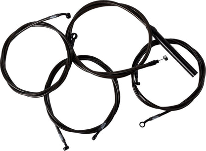 LA CHOPPERS Handlebar Cable/Brake Line Kit - Complete - 15" - 17" Handlebars - Midnight LA-8059KT2-16M
