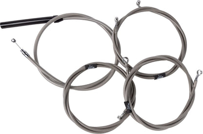 LA CHOPPERS Handlebar Cable/Brake Line Kit - Complete - 18" - 20" Handlebars - Stainless LA-8059KT2-19