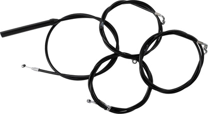 LA CHOPPERS Handlebar Cable/Brake Line Kit - Complete - 18" - 20" Handlebars - Black Vinyl LA-8059KT2-19B