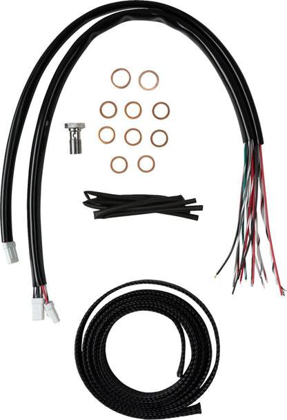 LA CHOPPERS Handlebar Cable/Brake Line Kit - Complete - 18" - 20" Handlebars - Black Vinyl LA-8059KT2-19B