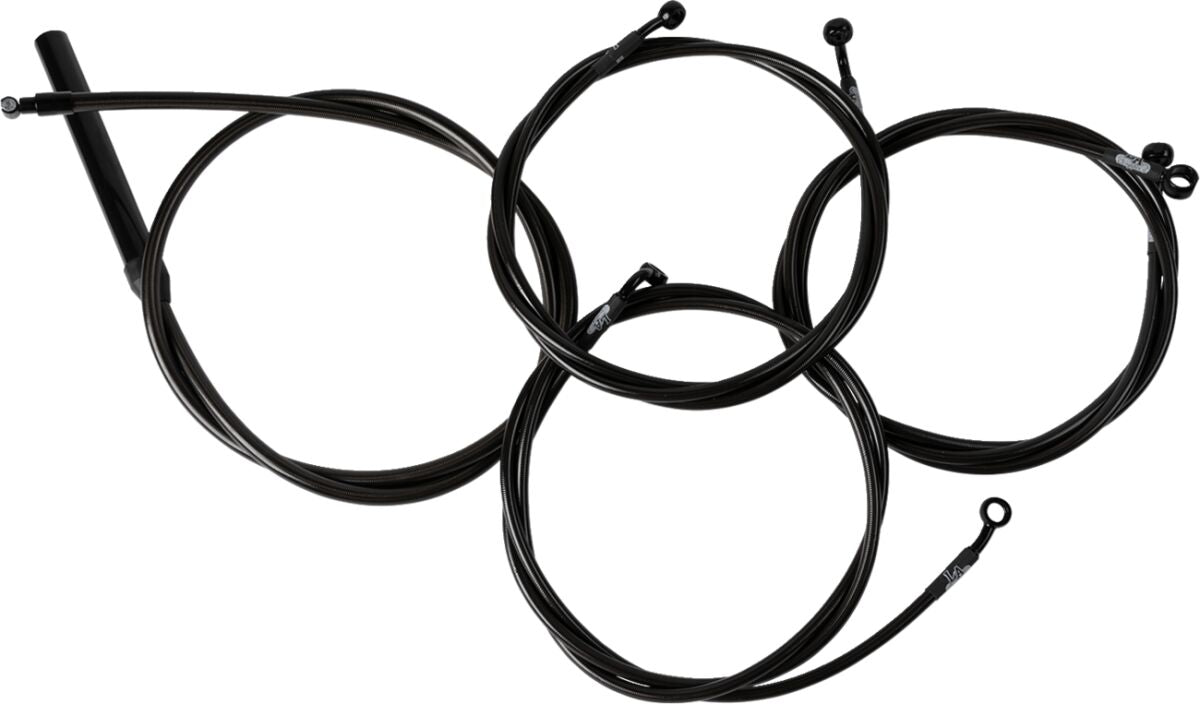 LA CHOPPERS Handlebar Cable/Brake Line Kit - Complete - 18" - 20" Handlebars - Midnight LA-8059KT2-19M