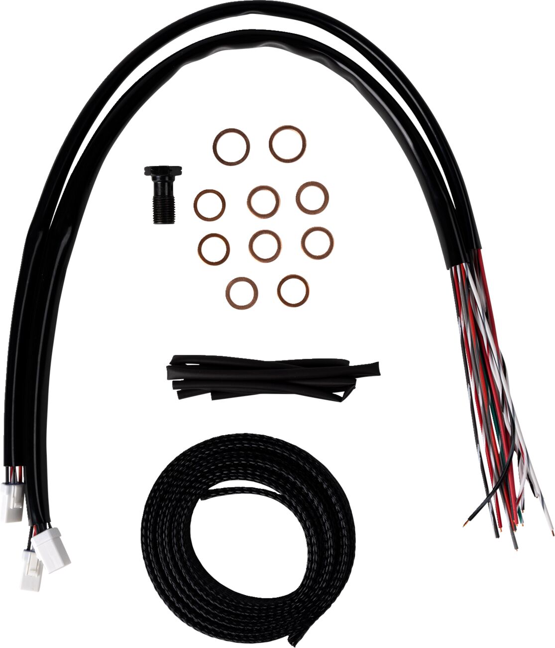 LA CHOPPERS Handlebar Cable/Brake Line Kit - Complete - 18" - 20" Handlebars - Midnight LA-8059KT2-19M