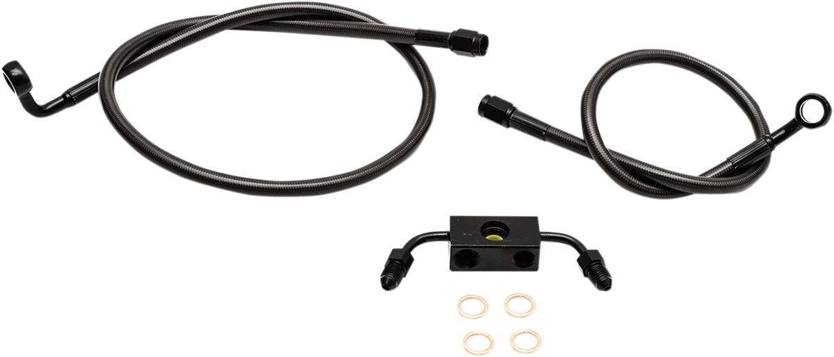 LA CHOPPERS HANDLEBAR CABLE/BRAKE & CLUTCH LINE/WIRE KITS AND COMPONENTS / STAINLESS STEEL / BLACK LA-8321B13M
