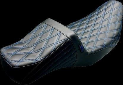 LE PERA SEAT TAILWHIP DADDY LL DBL DIAMD W/BLUE THREAD 08-23 TOURING LK-587DLDD-BLUE