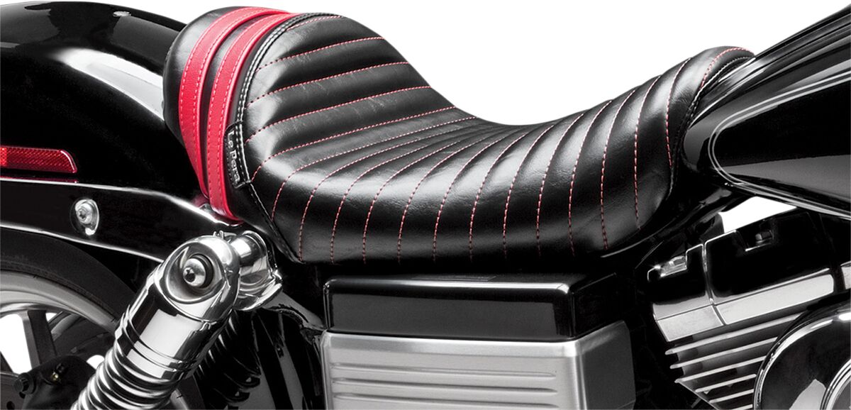 LE PERA SEAT STUBS SPOILER SOLO TUCK & ROLL BLACK W/RED STRIPES LK-411RED