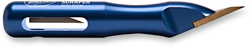 MOTION PRO ERGONOMIC GASKET SCRAPER / ALUMINUM / BLUE / BRASS & STEEL BLADE 08-0601