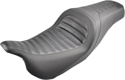 SADDLEMEN 2-UP SEAT SLIM FRONT|REAR SADDLEHYDET|SADDLEGELT BLACK 808-07B-161