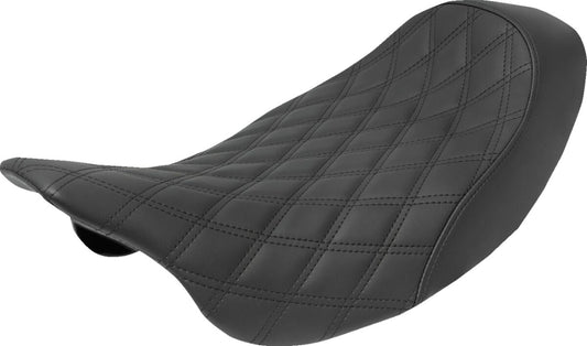 SADDLEMEN SOLO Seat Renegadet LS Front Vinyl|Saddlegelt Plain Black 808-07B-002LS