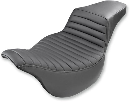 SADDLEMEN 2-UP SEAT STEP UP TR FRONT|REAR VINYL PLAIN BLACK 808-07B-171