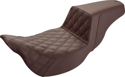 SADDLEMEN Step Up Seat - Lattice Stitched - Brown - FLH 808-07B-172BREX