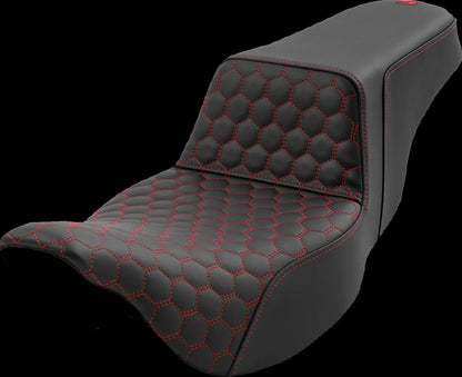 SADDLEMEN Step-Up Seat - Extended Reach - Red Stitch 808-07B-17804