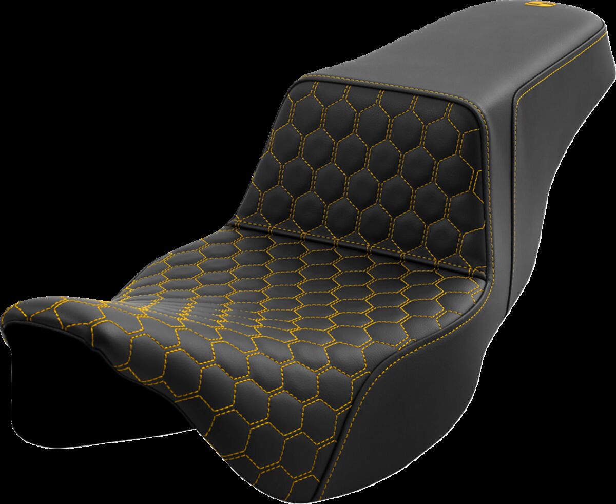 SADDLEMEN Step-Up Seat - Extended Reach - Gold Stitch 808-07B-17807