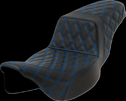 SADDLEMEN Step-Up Seat - Lattice Stitch - Blue Stitch - Extended Reach 808-07E-17501
