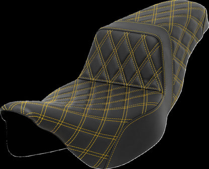 SADDLEMEN Step-Up Seat - Lattice Stitch - Gold Stitch - Extended Reach 808-07E-17507