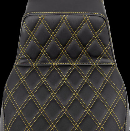 SADDLEMEN Step-Up Seat - Lattice Stitch - Gold Stitch - Extended Reach 808-07E-17507