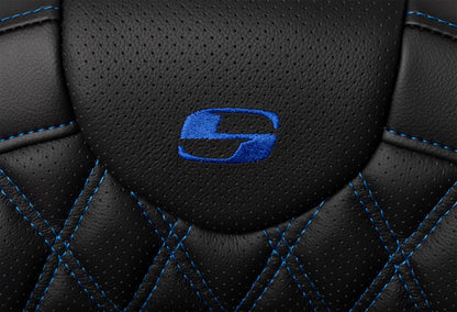 SADDLEMEN SEAT ROADSOFA LS W/BR BLUE STITCH 808-07B-182B1