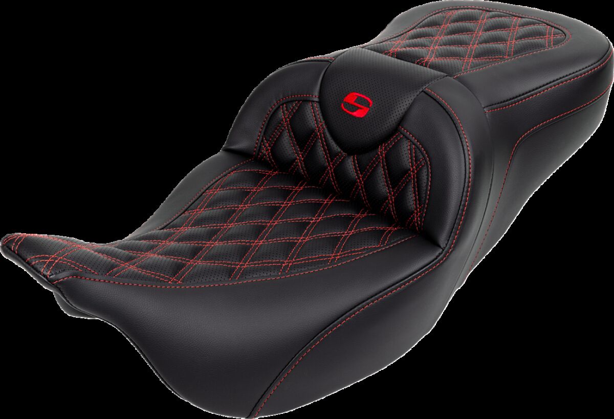 SADDLEMEN SEAT ROADSOFA LS W/BR RED STITCH 808-07B-182B4