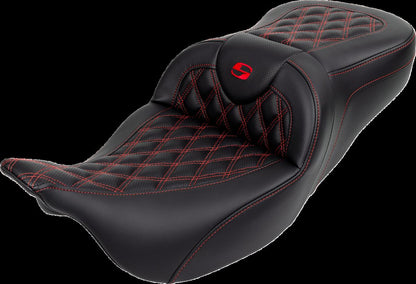 SADDLEMEN SEAT ROADSOFA LS W/BR RED STITCH 808-07B-182B4