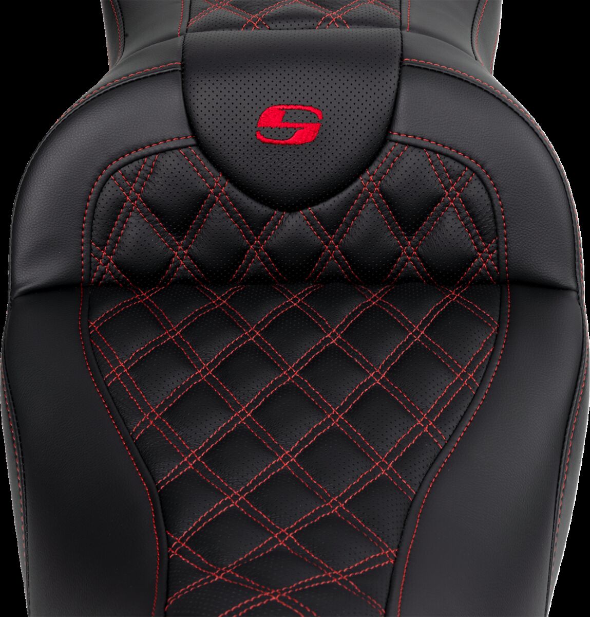 SADDLEMEN SEAT ROADSOFA LS W/BR RED STITCH 808-07B-182B4