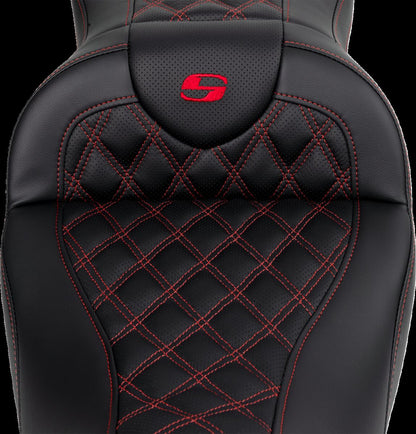 SADDLEMEN SEAT ROADSOFA LS W/BR RED STITCH 808-07B-182B4