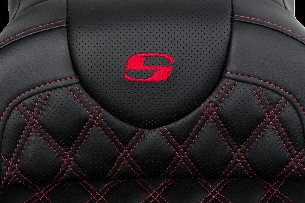 SADDLEMEN SEAT ROADSOFA LS W/BR RED STITCH 808-07B-182B4