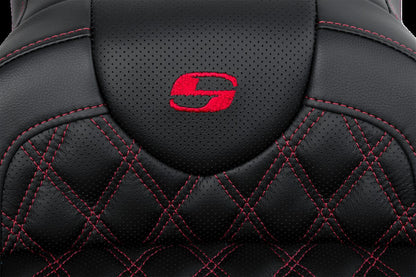 SADDLEMEN SEAT ROADSOFA LS W/BR RED STITCH 808-07B-182B4
