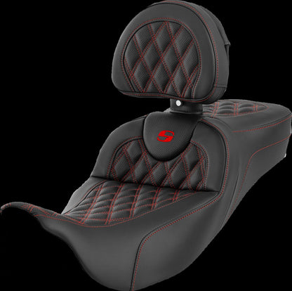SADDLEMEN SEAT ROADSOFA LS EXT RCH RED STITCH 808-07B-184B4