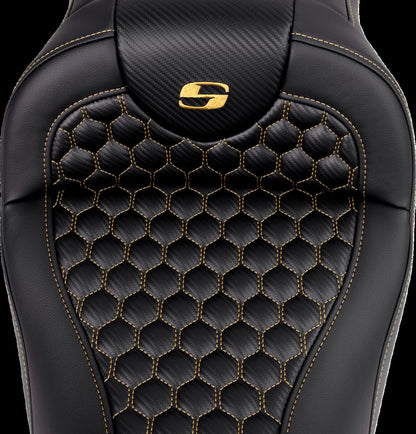 SADDLEMEN RoadSofaT Seat - Honeycomb - Gold Stitch - without Backrest 808-07B-18907