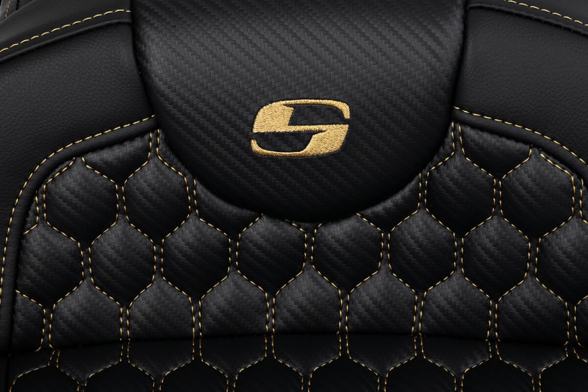 SADDLEMEN RoadSofaT Seat - Honeycomb - Gold Stitch - without Backrest 808-07B-19007