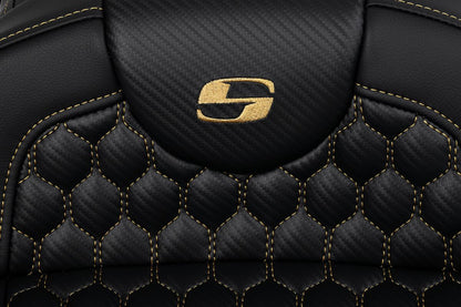 SADDLEMEN RoadSofaT Seat - Honeycomb - Gold Stitch - without Backrest 808-07B-19007
