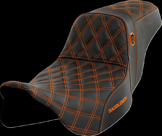 SADDLEMEN Pro Series SDC Performance Seat - without Backrest - Orange Stitch SC80807ORA