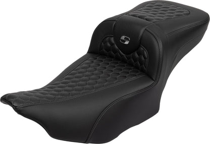 SADDLEMEN RoadSofaT Seat - with Backrest - Gray Stitch - Extended 823-07-190B2