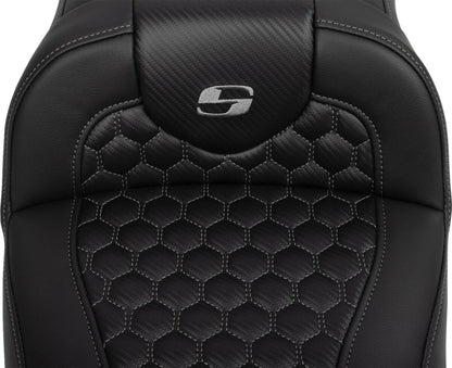 SADDLEMEN RoadSofaT Seat - with Backrest - Gray Stitch - Extended 823-07-190B2
